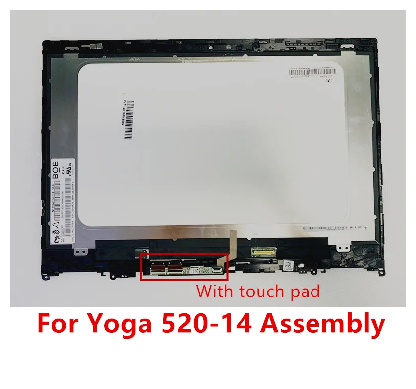 

Suitable for Lenovo Yoga 520-14 80X8 80ym 520-14IKB LCD touch screen digitizer stand with frame 5D10N45603 5D10N4560