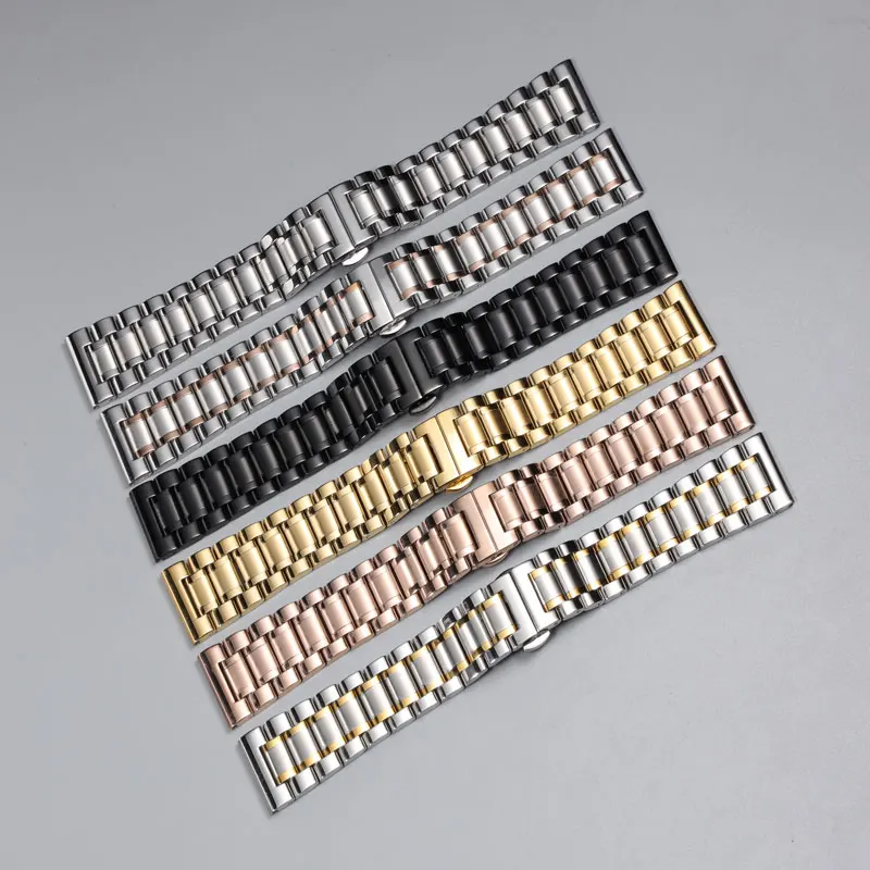 Универсальный ремешок для часов из нержавеющей стали с раскрывающейся застежкой