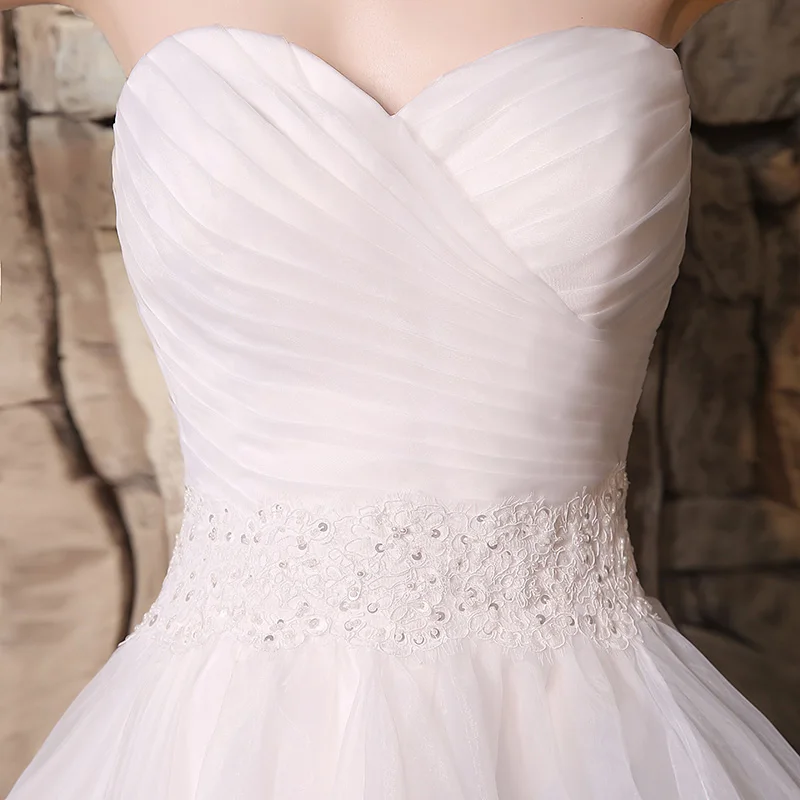 

Sweety Wedding Dresses Ball Gown Sweetheart Zipper Sleeveless Organza Bridal Ruffle Sequins White 2021 Vestido De Noiva 3924