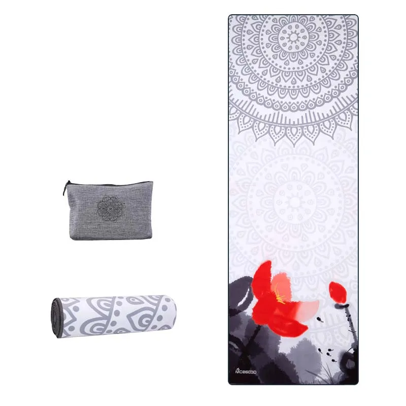 Одеяло для йоги с принтом портативный складной нескользящий коврик путешествий