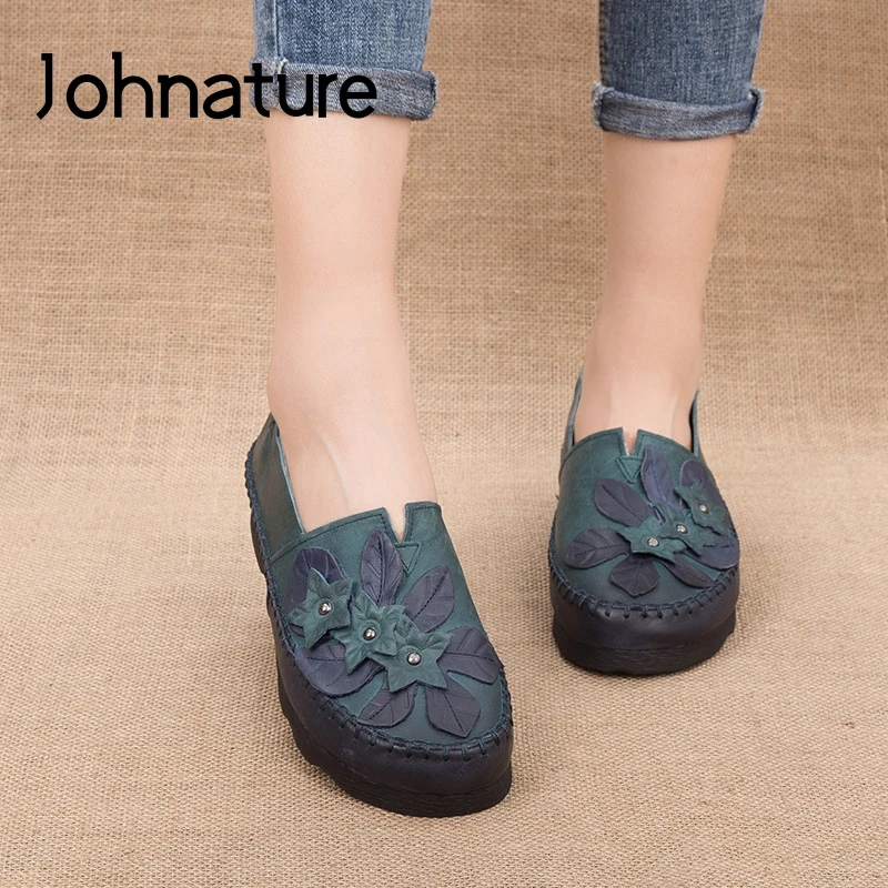 Johnature/Женская обувь на плоской подошве смешанные цвета Новинка 2020 года весенняя