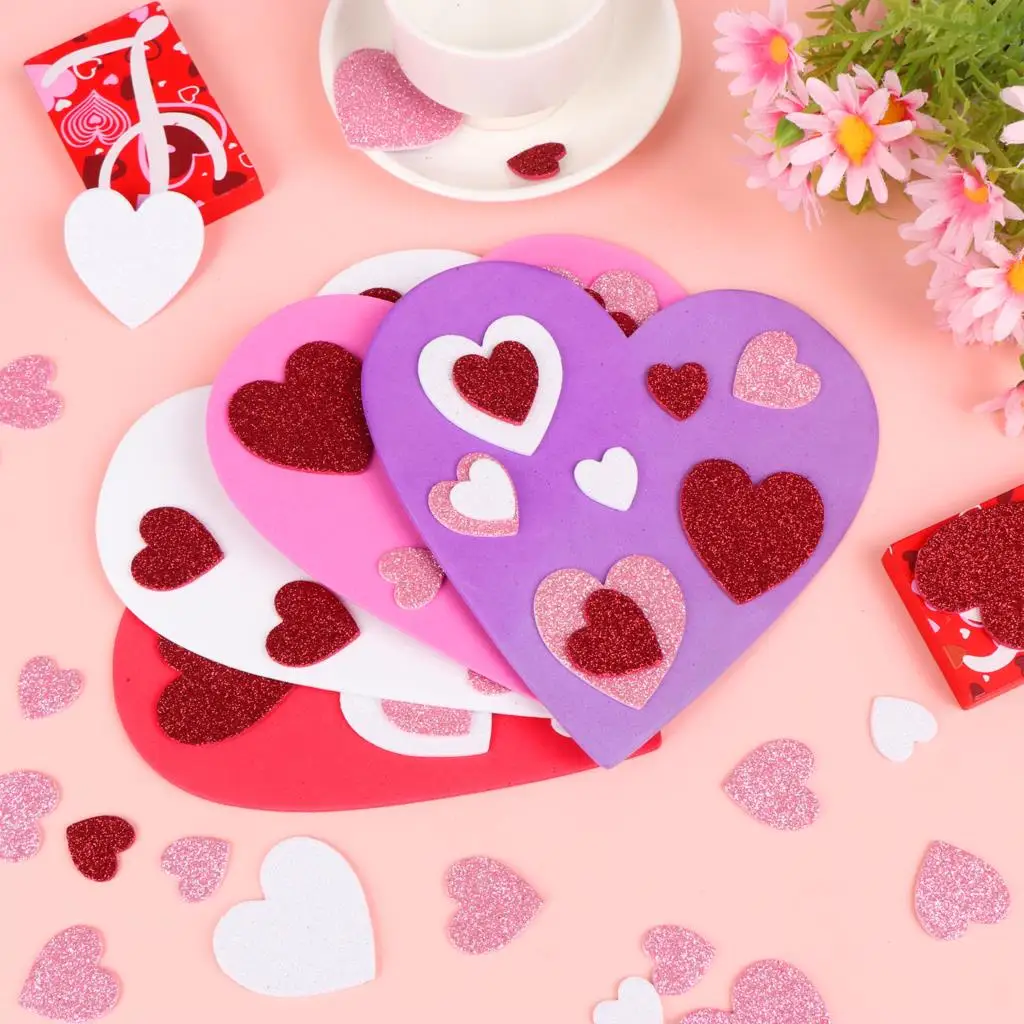 

20 шт., самоклеящиеся наклейки в форме сердца