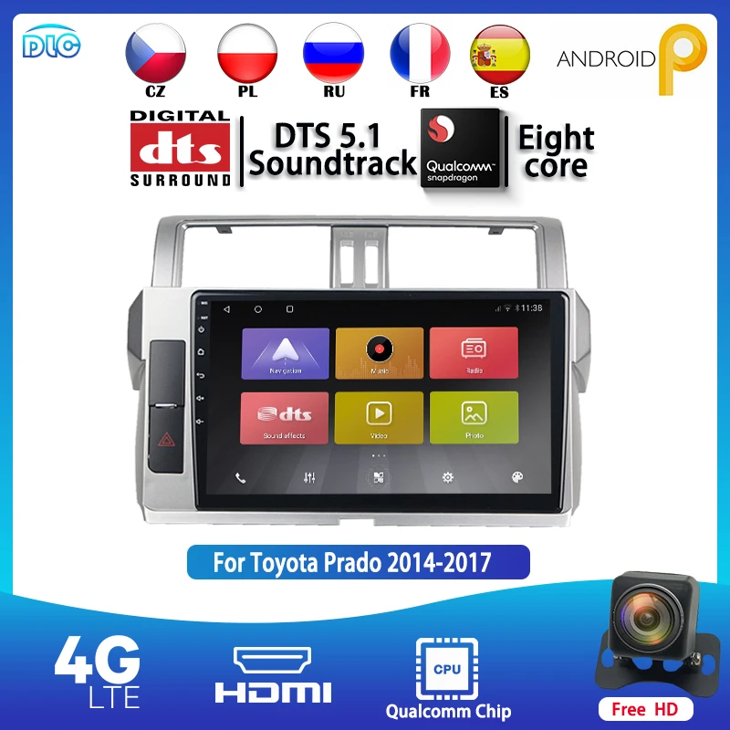 Android 9 0 4G + 64G 8 ядро IPS 1280*720 QLED Wi Fi 2 Din Радио Стерео головное устройство GPS навигации