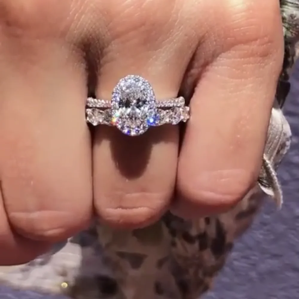 Новинка 2020 набор колец из стерлингового серебра 925 пробы с овальным вырезом и