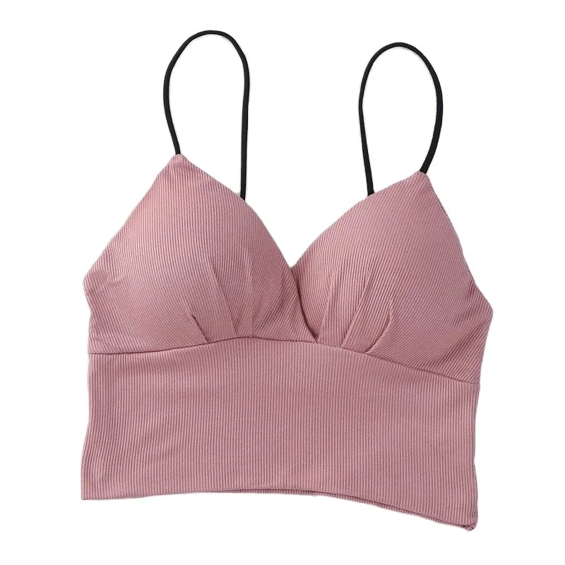 

New Pure Cotton Bra Underwired Sexy Tube Top Full Coverage Beauty Back Camisole Girl's Underwear Female