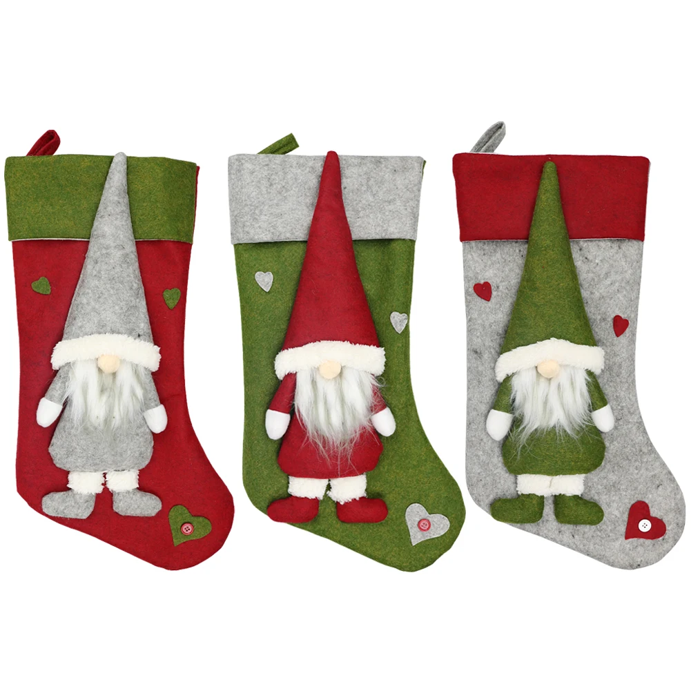 Large Christmas Stockings Gifts Cloth Santa Elk Socks Xmas Lovely Gift Holders For Children Fireplace Tree Decoration | Дом и сад