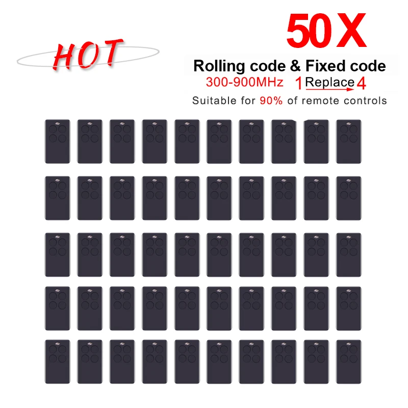 

Remote Control Duplicate 280mhz to 868mhz 4 Channel Command Handzender Garage Door Opener Gate Auto Scan Transmitter Clone 50pcs