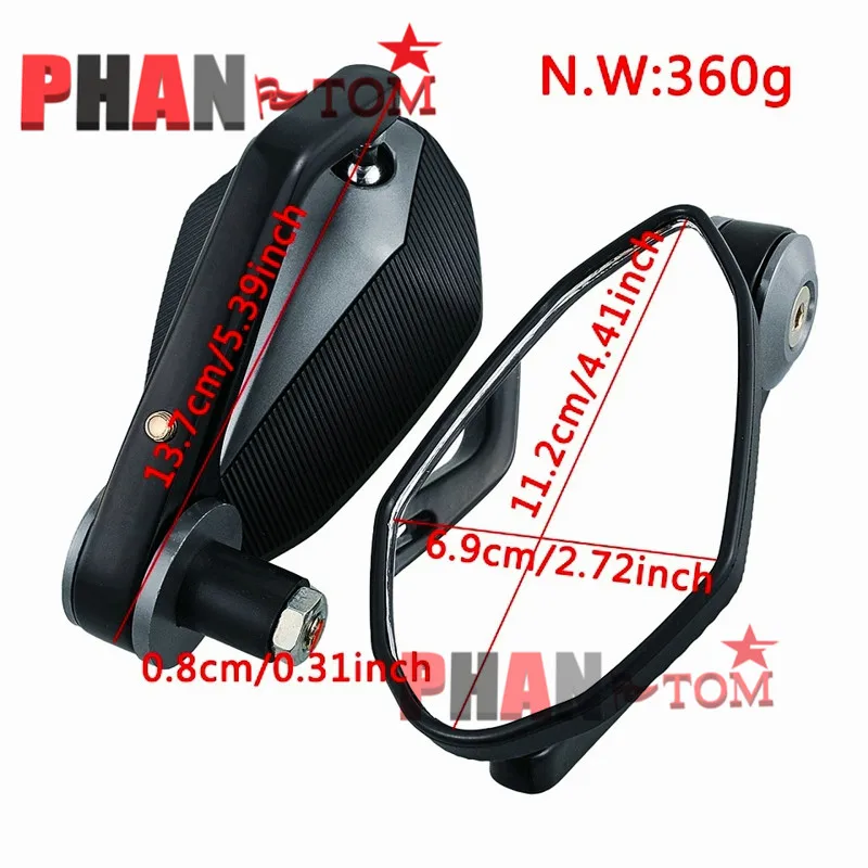 2шт универсальные 7/8 &quotкруглое зеркало заднего вида мотоцикла скутеры боковое