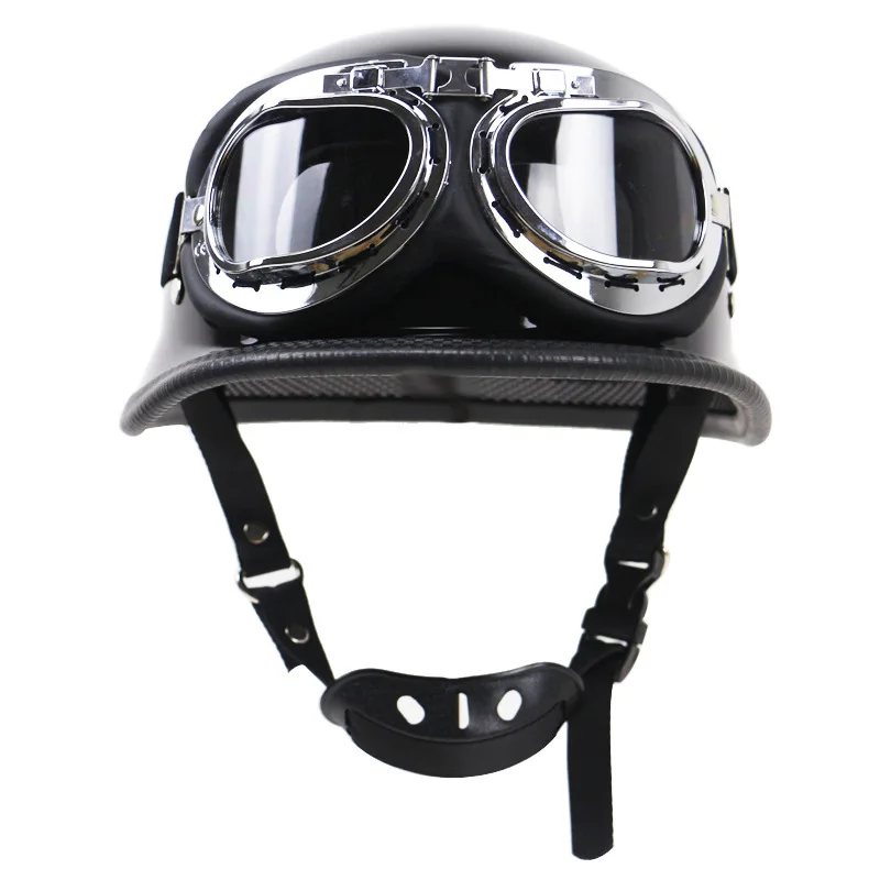 

Cool German Kask Vintage Half Face Motorcycle Helmet Cafe Racer Scooter Cruiser Capacete DOT Approved ABS Half Cascos Para Moto