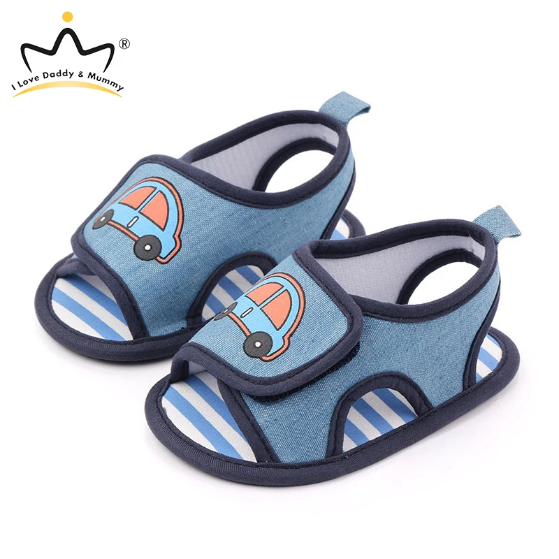 Сандалии Детские с мультяшным принтом мягкая хлопковая обувь для новорожденных Нескользящие х/б летние