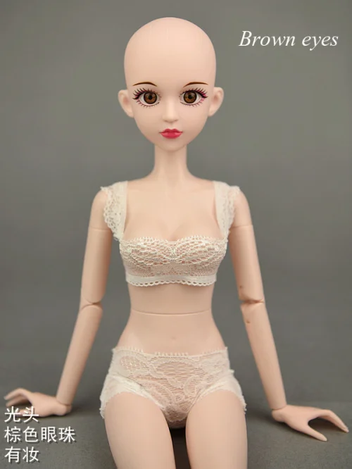 3D реальные глаза Обнаженная 1/4 BJD кукла Синьи/45 см Оригинальная кукла тела с двойным коленом локтевого сустава/для косплея DIY куклы игрушки - Цвет: make up brown eyes