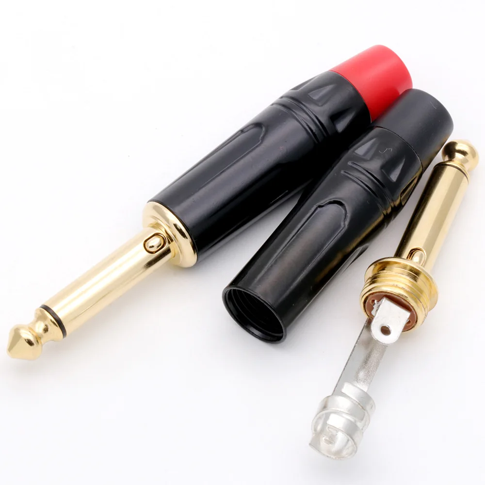 

100pcs Straight/Silent Plug NPR2X/NP2X-AU-SILENT 6.5mm angle 1/4" professional instrument (guitar) plug, gold plated contacts