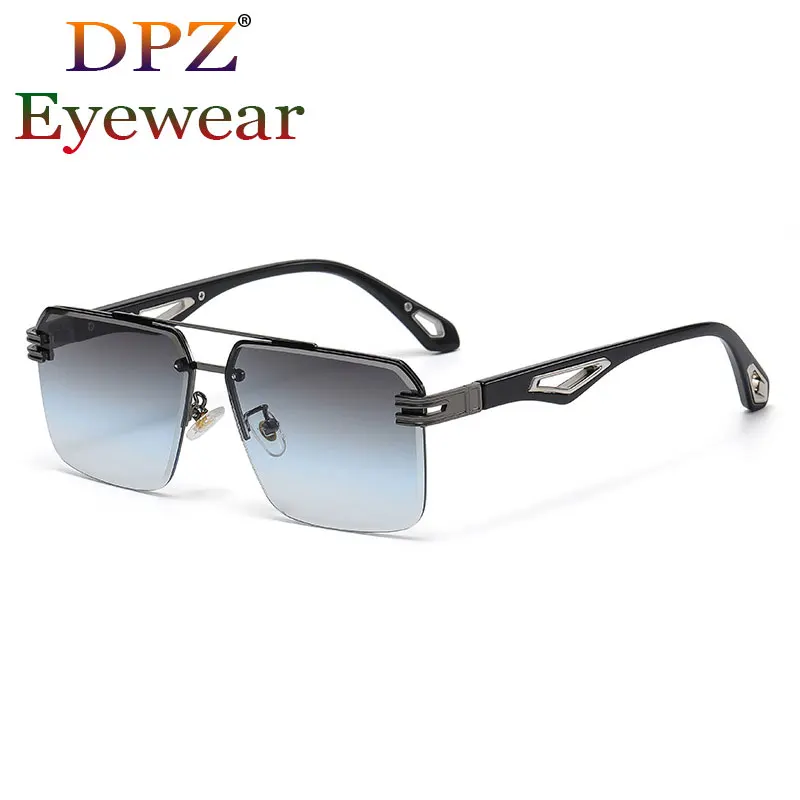 

Солнцезащитные очки-авиаторы мужские без оправы, модные классические индивидуализированные Роскошные брендовые дизайнерские солнечные очки для вождения в винтажном стиле, 2021