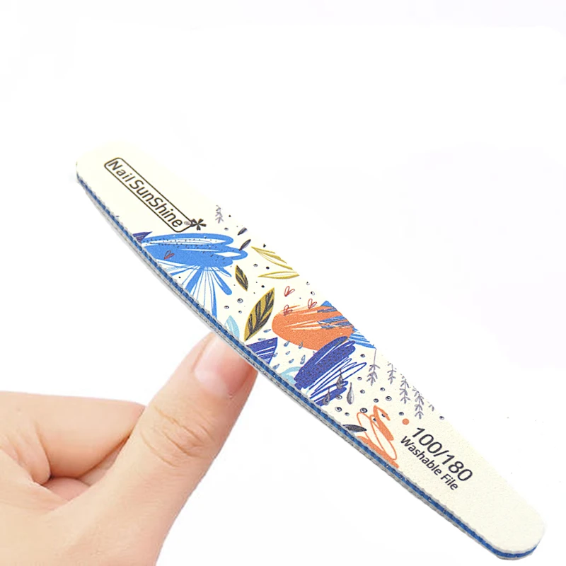 

50 pcs/batch nail file printing washable nail buffer lime all UV gel sandpaper DIY manicure tool powerful thick sandpaper file