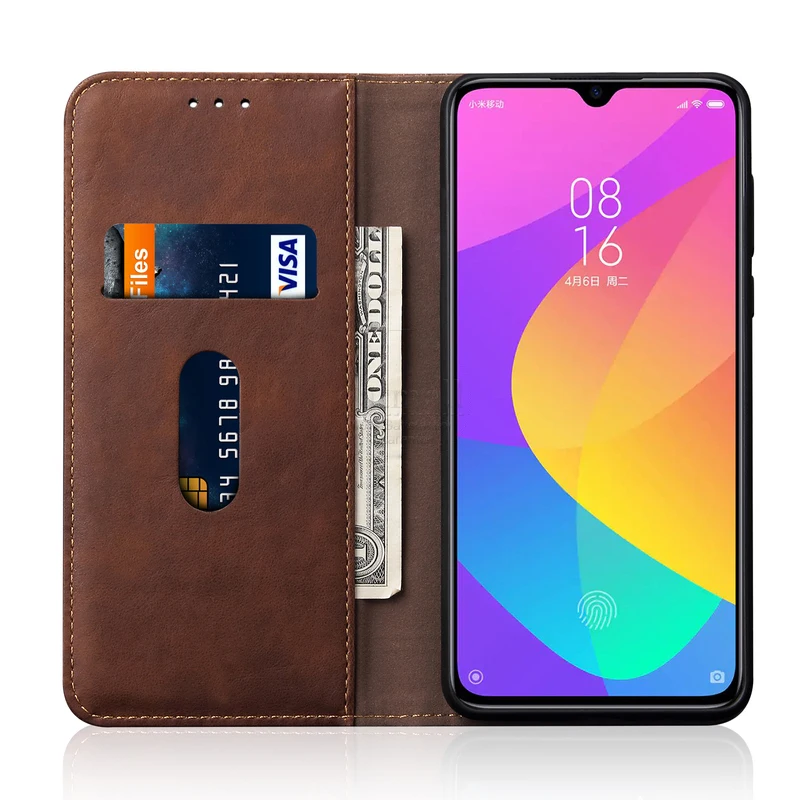Винтажный кожаный флип чехол для XiaoMi MI 10T / Pro lite роскошный кошелек с подставкой