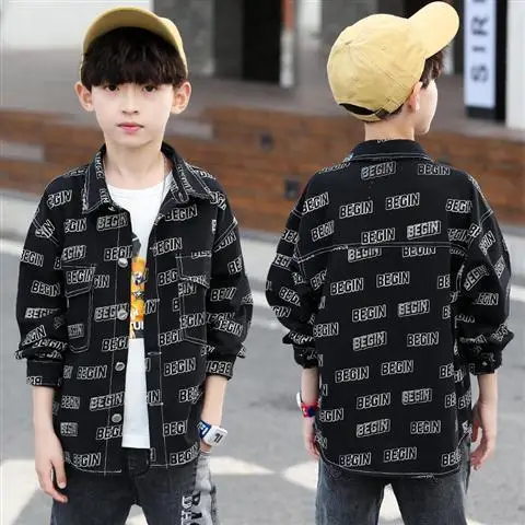 

Boys spring children's shirts 2021 new big boy spring and autumn casual long-sleeved shirts Korean style trend boys dress shirt