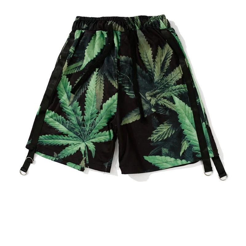 Шорты женские с принтом кленовых листьев свободные ботинки уличная одежда в