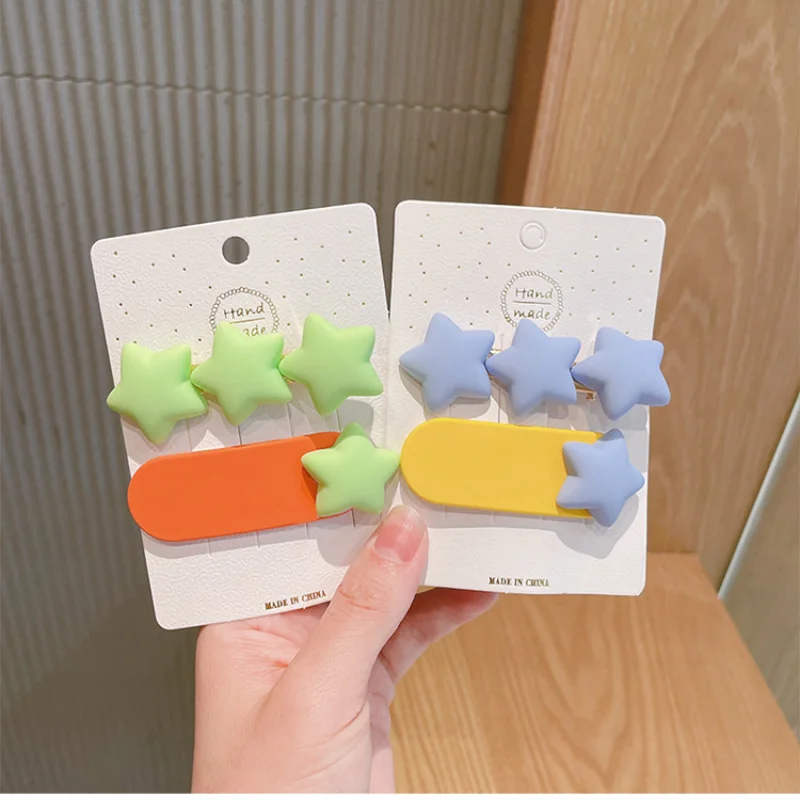 

Korean Style New Solid Color Cute Girl Frosted Acrylic Star Hair Clip Sweet Headwear Hairpin for Women Fashion Hair Accessories