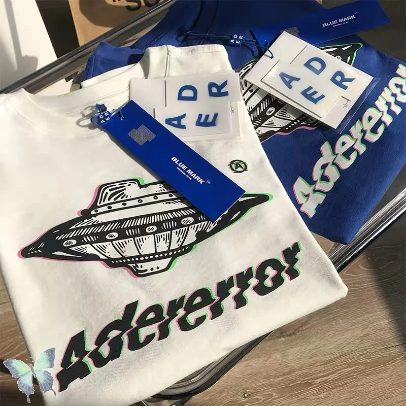 

Футболка с надписью Ader Error UFO, футболка с инопланетянином, приближающаяся электрическая модель, футболки для пары