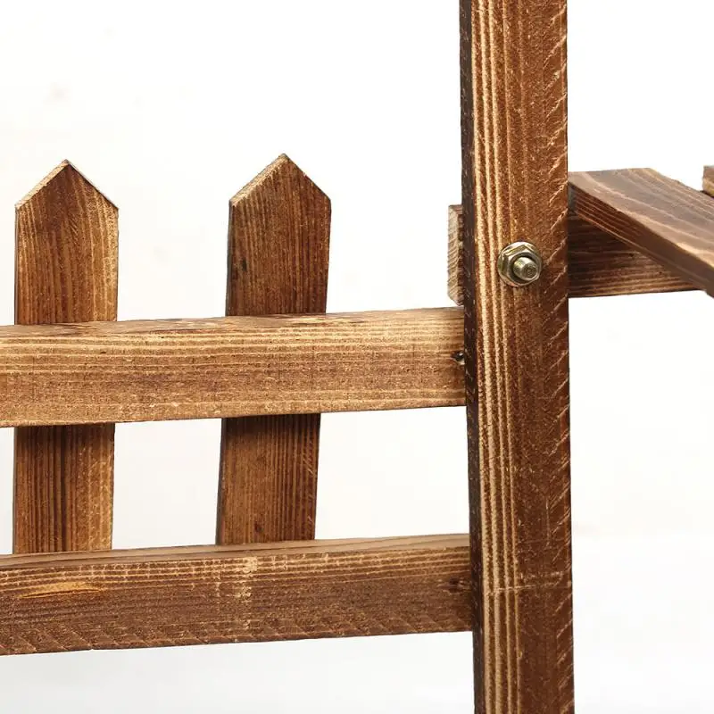 

1PCS For Balcony Garden Easy To Install Multi-tiers Wooden Plant Shelves Rack Flower Plant Rack Stand Bonsai Display Shelf HWC