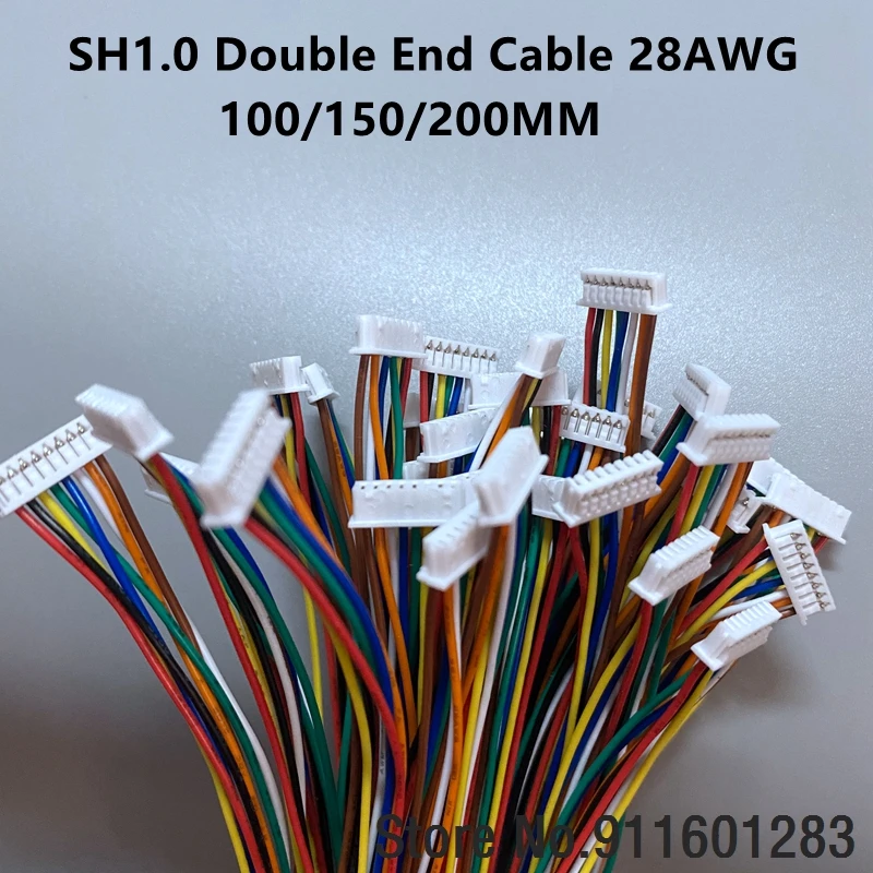 

10PCS SH 1.0 Pitch Wire Cable Connector DIY SH1.0 JST 2p 3p 4p 5p 6p 7p 8p 9p 10pin Electronic Line Double End 28AWG 10/15/20CM