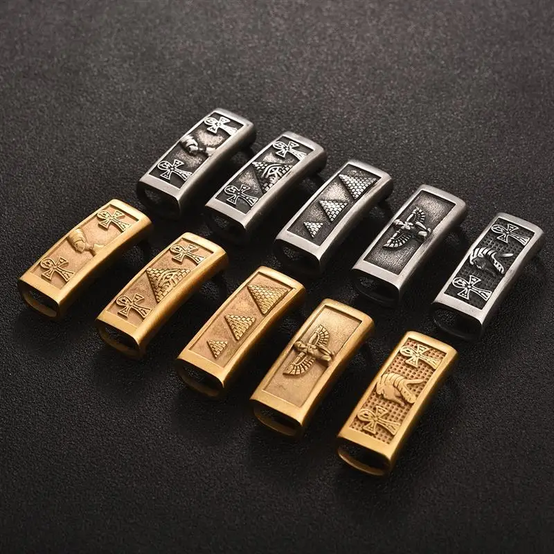 Бусины Из Нержавеющей Стали золотого и серебряного цвета с египетским узором