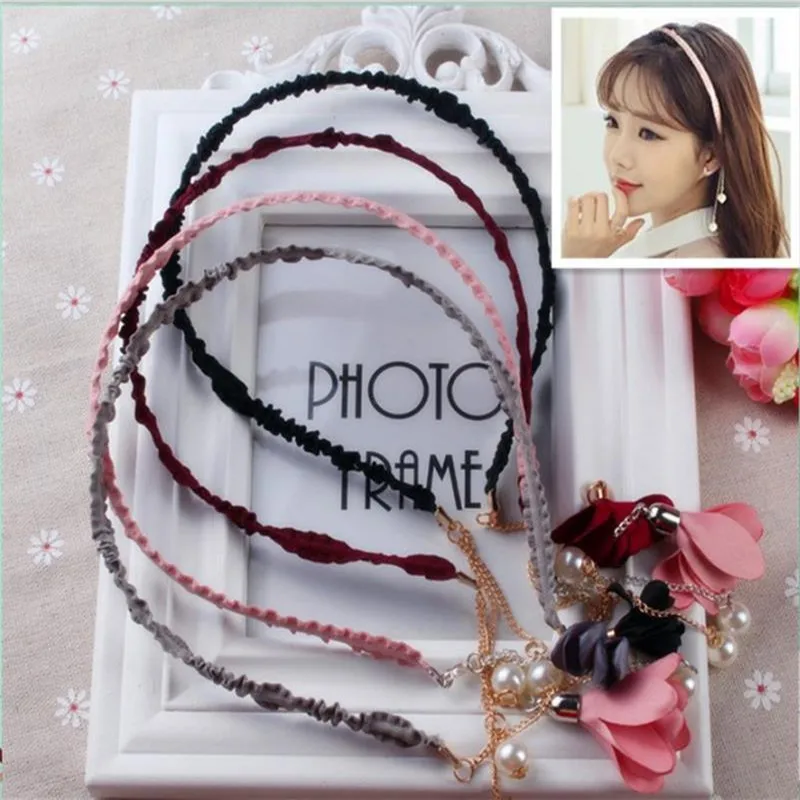 

Элегантные женские длинные подвесные цветочные жемчужные повязки для волос, модные аксессуары для волос, повязки для волос для девочек, под...