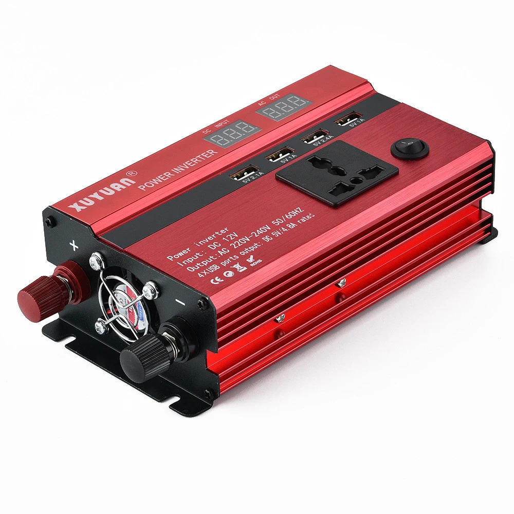 

Car Inverter 3000/4000/5000W 12/24V to 220V Universal Car Power Inverter LED Display Voltage Convertor Transformer with 4 USBs