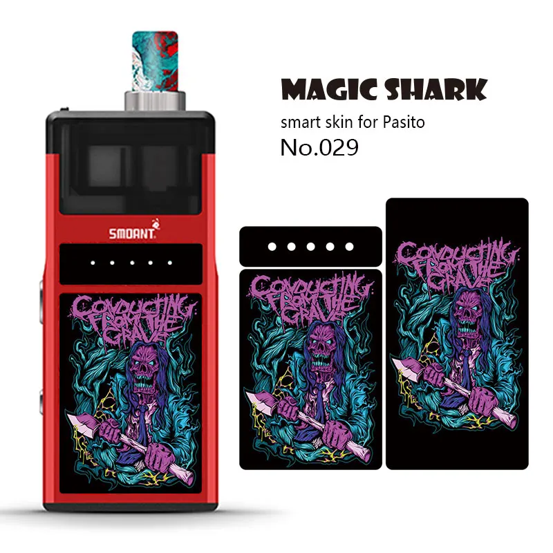Magic Shark ПВХ 2.5D мотоцикл яд зомби Супер Марио Череп стильный футляр для вейпа