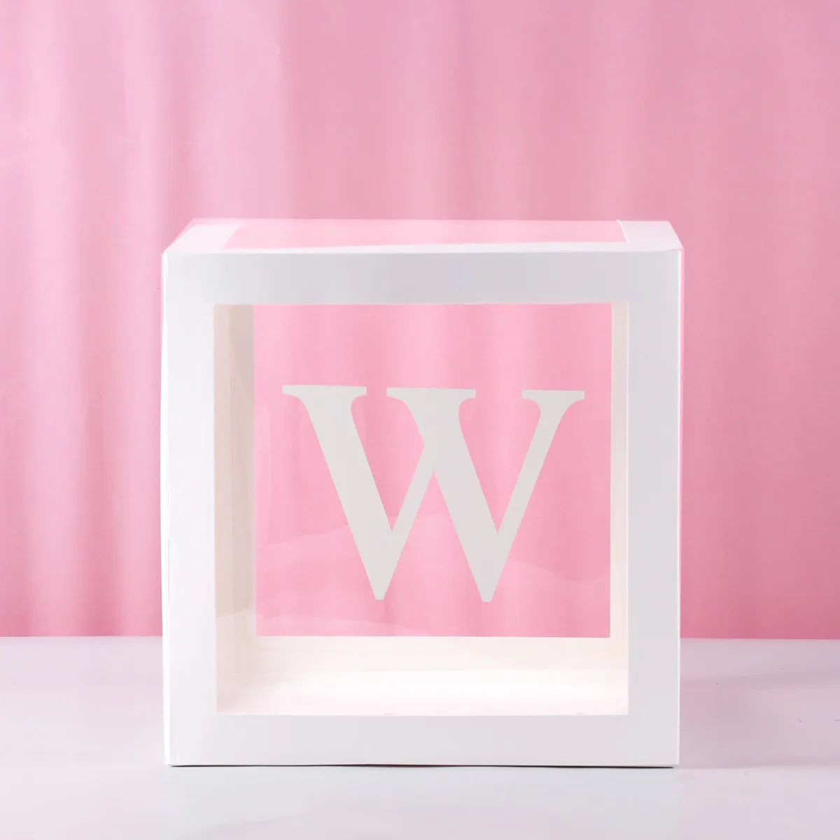 W box Золотая коробка, прозрачная, с именем, возраст, коробка для девочек и мальчиков, для детского душа, украшения для ребенка 1, 1, 1, 1, для дня рождения, Декор, подарок, принадлежности для детского душа - Цвет: W box