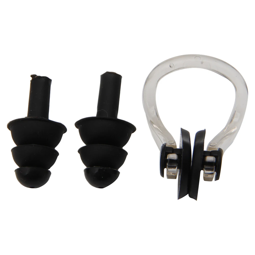 

Swimming Waterproof Soft Silicone Set Soft Nose Clip + Ear Plug Earplug Tool