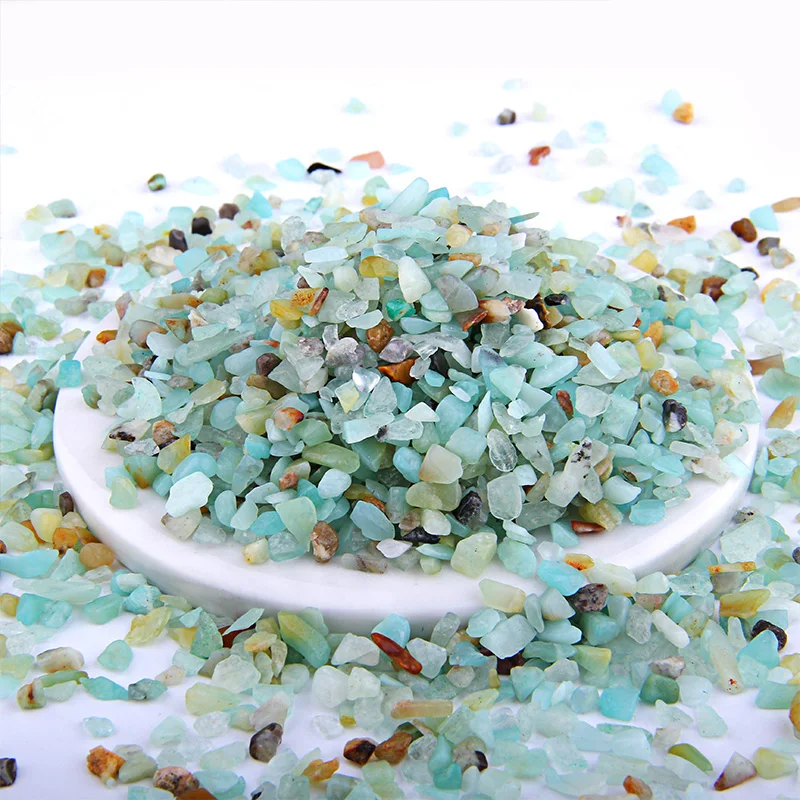 Amazonite Разноцветные Бусины 3-5 мм, 20 г, 50 г, 100 г, смешанный природный гравий, кристалл, бисер, неправильный энергетический драгоценный камень, бусины для рыбного бака, бонсай, украшение - Цвет: Amazonite