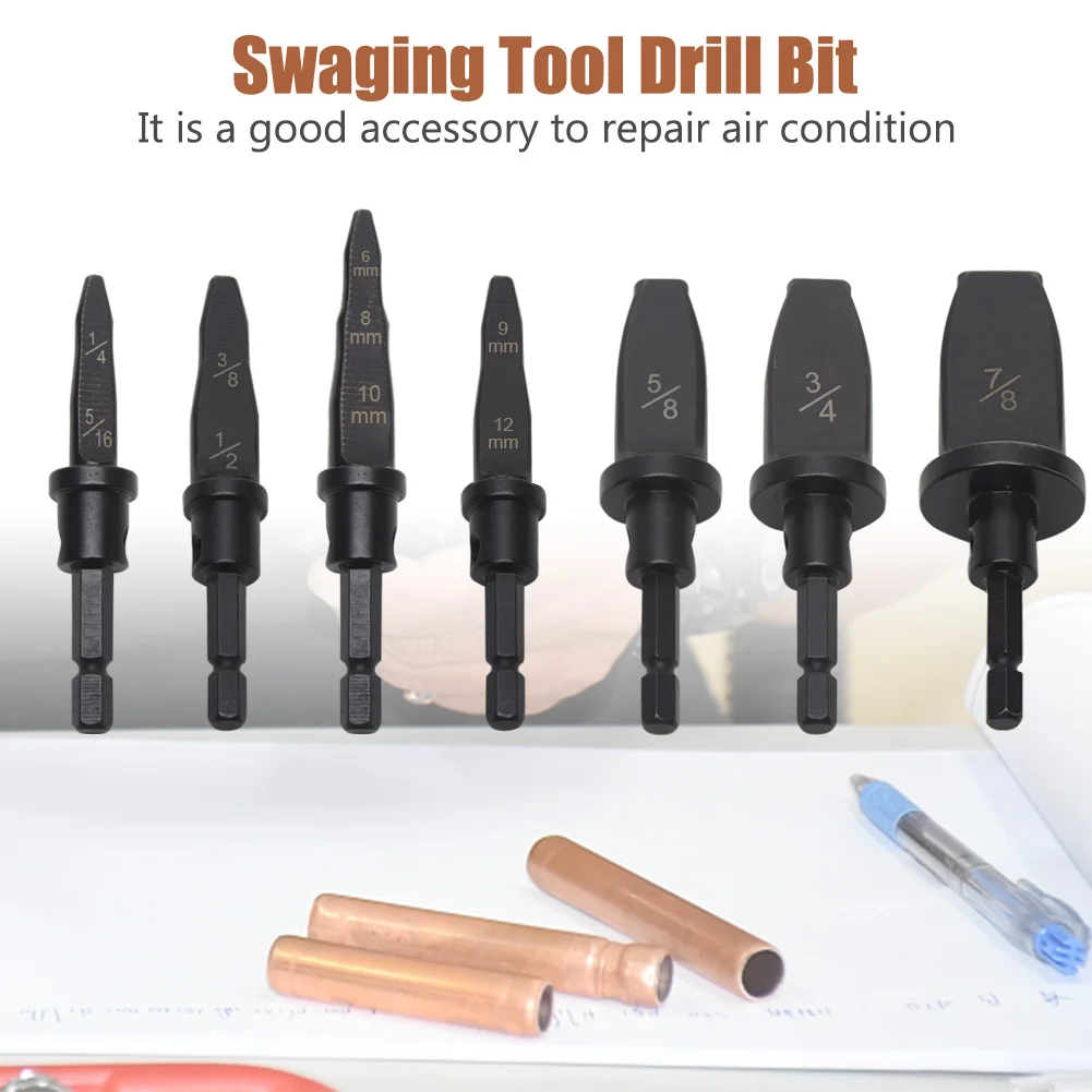 

7pcs/set Tube Expander Metal Swaging Tool Drill Bit Accessories Fittings Quick Repairing Portable Exchange Maintenance Home