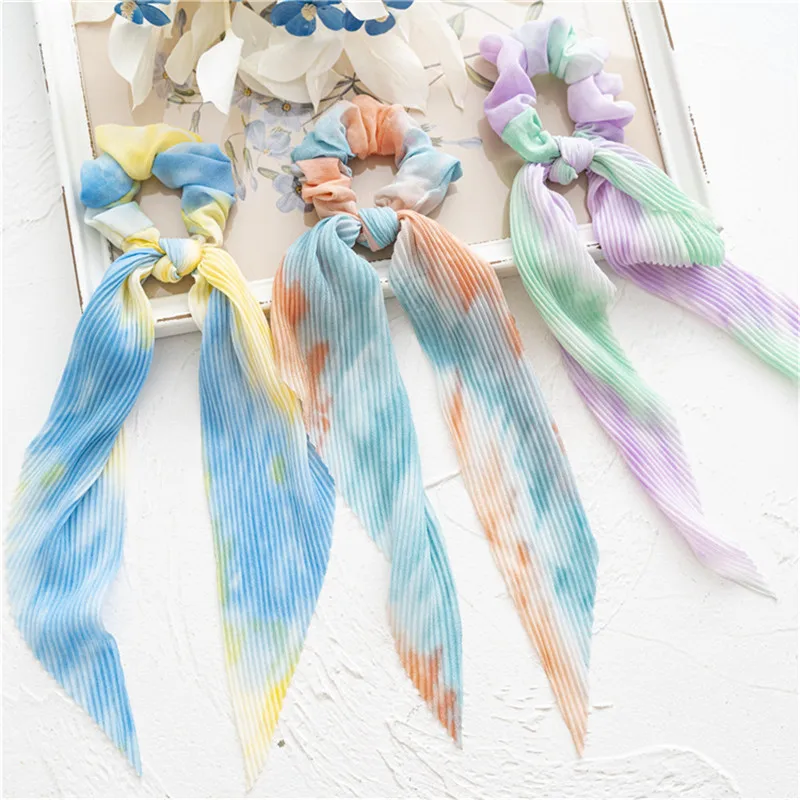 

Ruoshui Woman Gradient Hair Scrunchie Women Hair Ties Rubber Band Girls Hair Accessories Hair Rope Gum Elastic Hairband Ornament