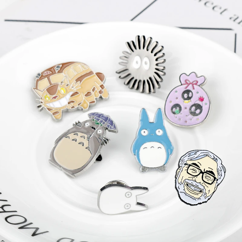 

Japan Miyazaki Hayao Anime Cute Cartoon Brooch Totoro Enamel Pins & Brooches for Men Women Backpack Collar Lapel Badges Brooch-4