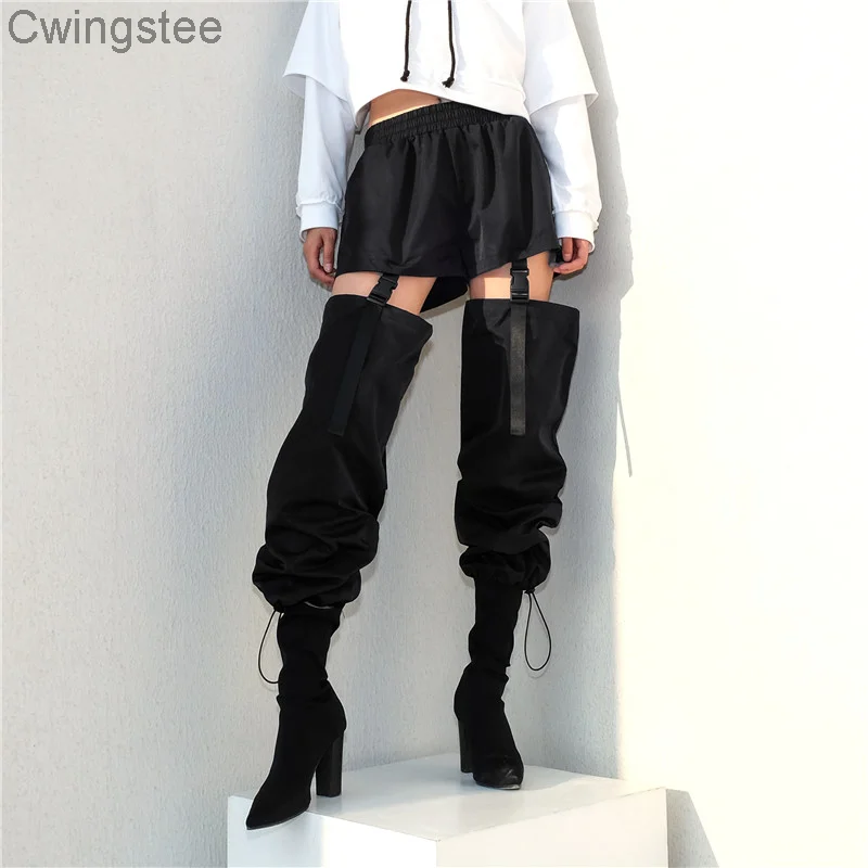 

Fashion Detachable Two Ways Of Wearing Stretch High Waist Pants Women Loose Cargo Joggers Women Trousers Streetwear