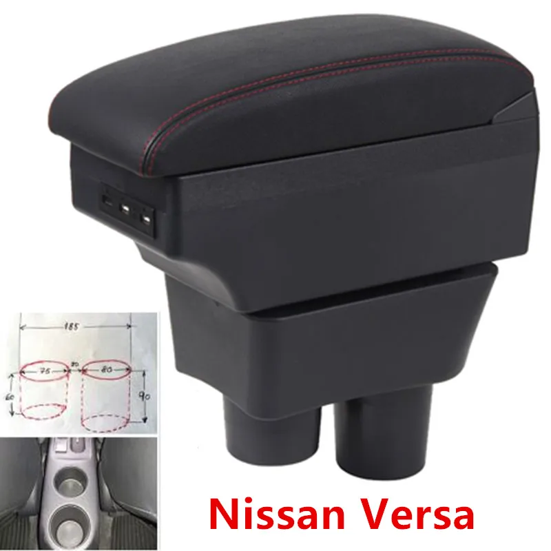 Для Nissan Sunny, Versa подлокотник коробка usb зарядка увеличивает двойной слой