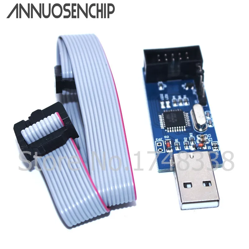Программатор USBASP USBISP AVR 10-контактный кабель USB ISP ASP ATMEGA8 ATMEGA128 ATtiny CAN PWM поддержка Win7