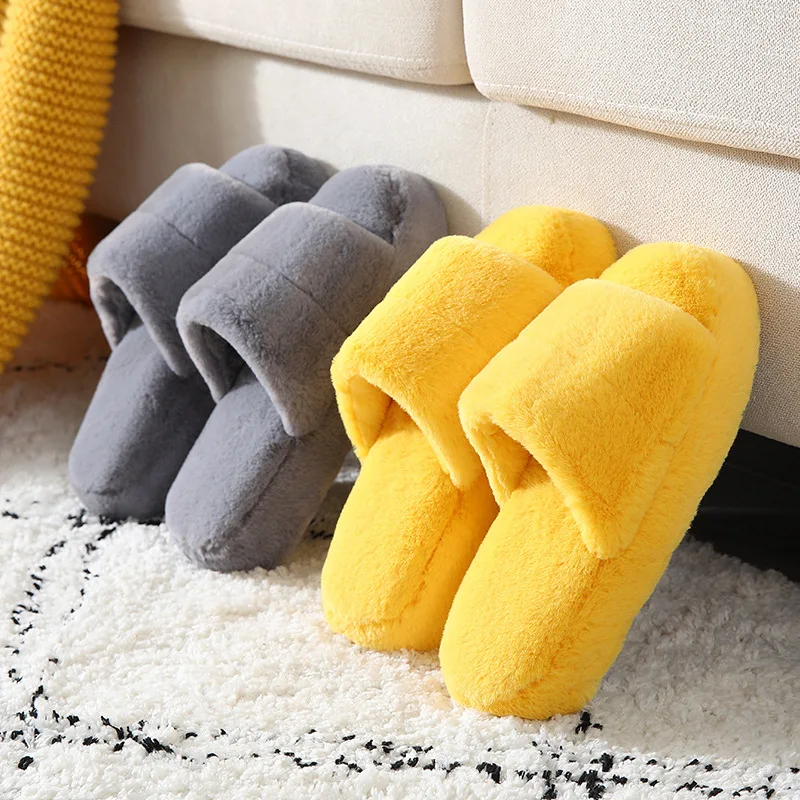 Warm Women Shoes Winter Plush Women Home Slippers Soft Furry New Ladies Household Indoor Bedroom Slippers Silent Thick Bottom