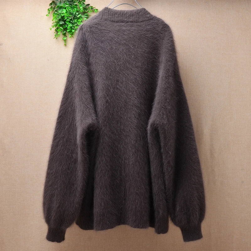 Женская модная зимняя вязаная одежда из меха норки и кашемира Свободный кардиган
