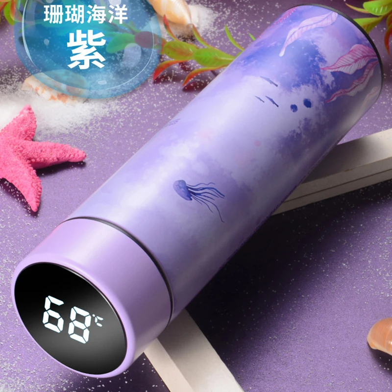 500 мл светодиодный Интеллектуальный термос чашка сенсорный дисплей температуры