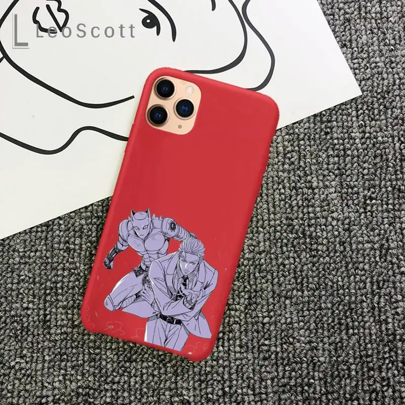 

anime cortoon JOJOS BIZARRE Phone Case Candy Color for iPhone 11 12 mini pro XS MAX 8 7 6 6S Plus X 5S SE 2020 XR