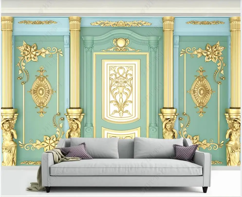 

3d обои в европейском дворцовом стиле, резные цветы, домашний декор, настенная бумага 3d для гостиной, фотообои на заказ