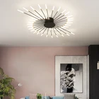Скандинавский минималистичный светодиодный потолочный светильник для спальни, новый дизайн, алюминиевая акриловая декоративная художественная лампа, спиральный светильник для фейерверков, светильники