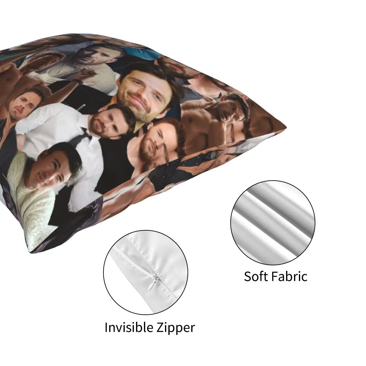 Себастьян Стэн и Крис Эванс фотоколлаж Подушка Чехол печать чехол для подушки из