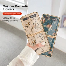 GKK Original Case For Samsung Galaxy Z Flip Fold 2 Case Luxury Tempered Glass Plating Edge Hard Cover For Samsung Z Flip Fold 2