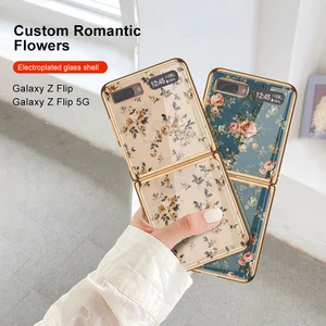 gkk original case for samsung galaxy z flip fold 2 case luxury tempered glass plating edge hard cover for samsung z flip fold 2 free global shipping