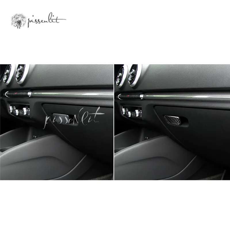 

For Audi A3 S3 2014-2018 Styling Car Interior Accessories 3D Carbon Fiber Rear Seat Cigarette Lighter Panel Stickers Trim Cover