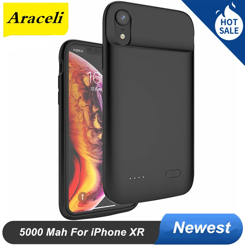 Чехол для аккумулятора iPhone XR Ультратонкий Мягкий силиконовый чехол 5000 мАч