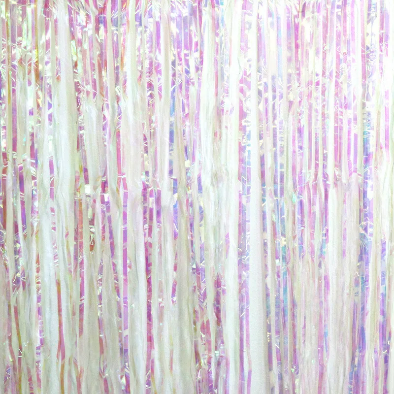 1*2 м Цвет: розовый золотистый Радуга блесток фон фольга с бахромой занавеска